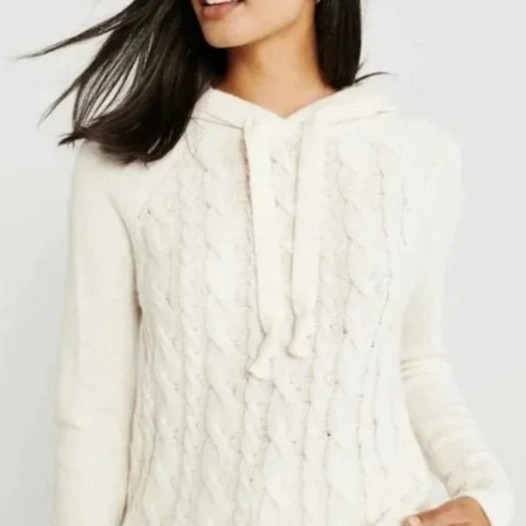 Abercrombie & Fitch Sweaters - ABERCROMBIE Soft Hooded Cable Sweater